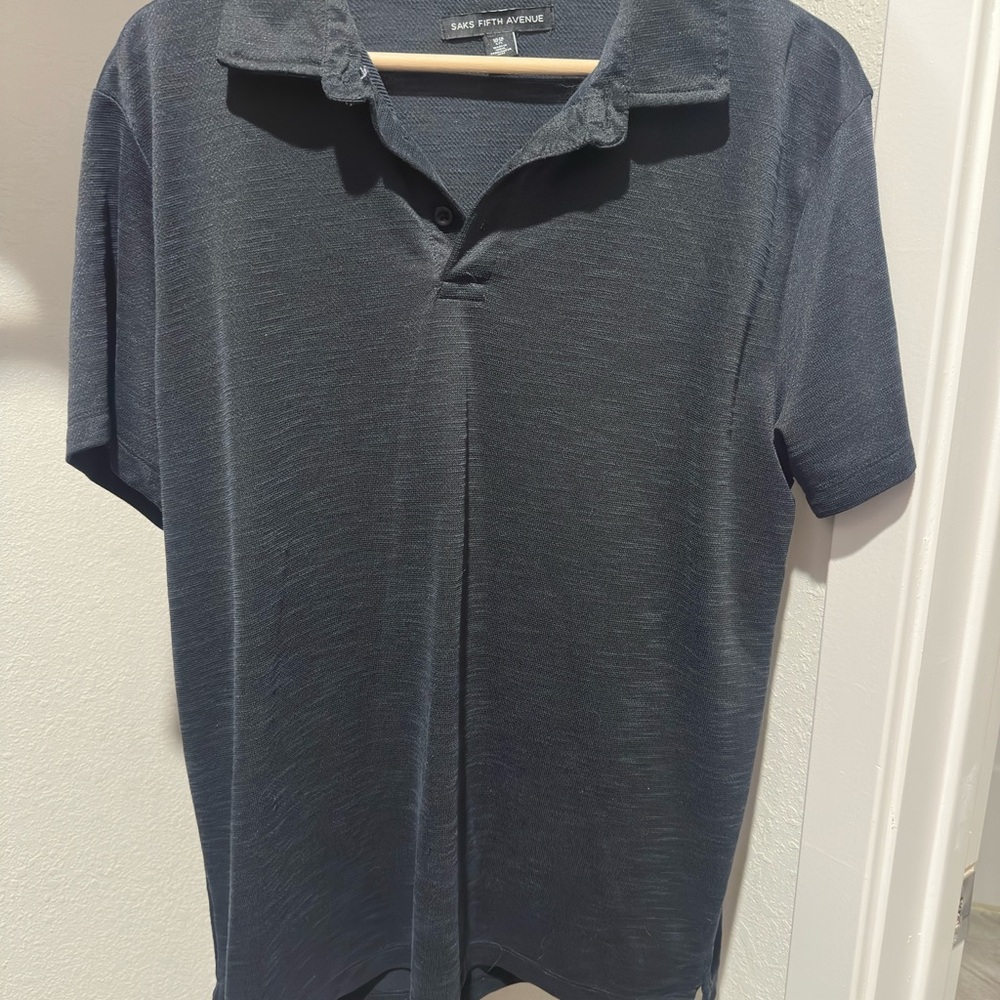 Saks Fifth Avenue Charcoal Polo Shirt